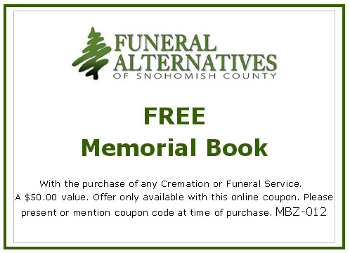 Receive a free Memorial Book with any Cremation or Funeral Service - A $50 Value